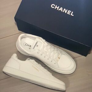 Chanel Calfskin Men’s Logo Trainer White